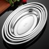 Hongjunda 316L Stainless Steel Oval Dinner Plate for Steamed Fish and Barbecue