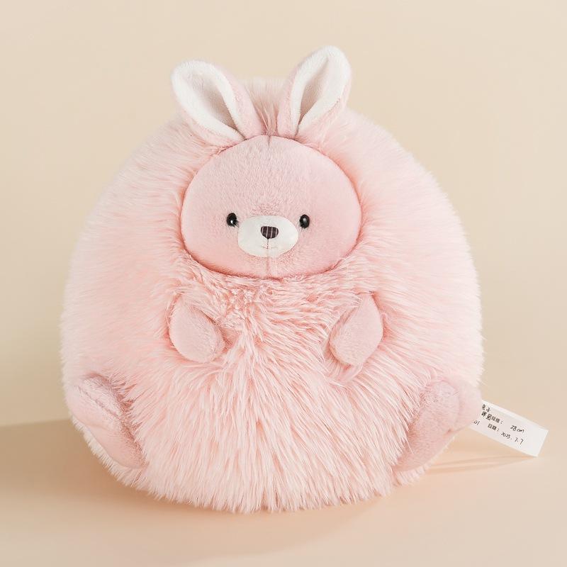 Cute Round Ball Animal Cat Elephant Doll Plush Toy Fat Bunny Doll Children Soothing Rag Doll