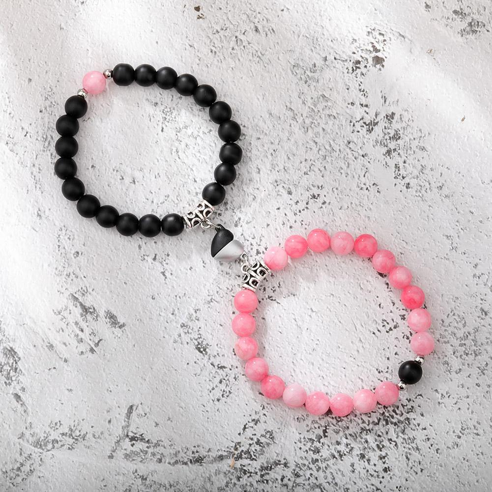 2Pcs Halloween Spider Bracelet For Women Men Magnetic Heart Couple Personality Bangles Lover Festive Jewelry Accessories Gifts