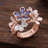 Petal Stretch Ring Multicolor Opening Ring Fashion Flower Ring  Girl