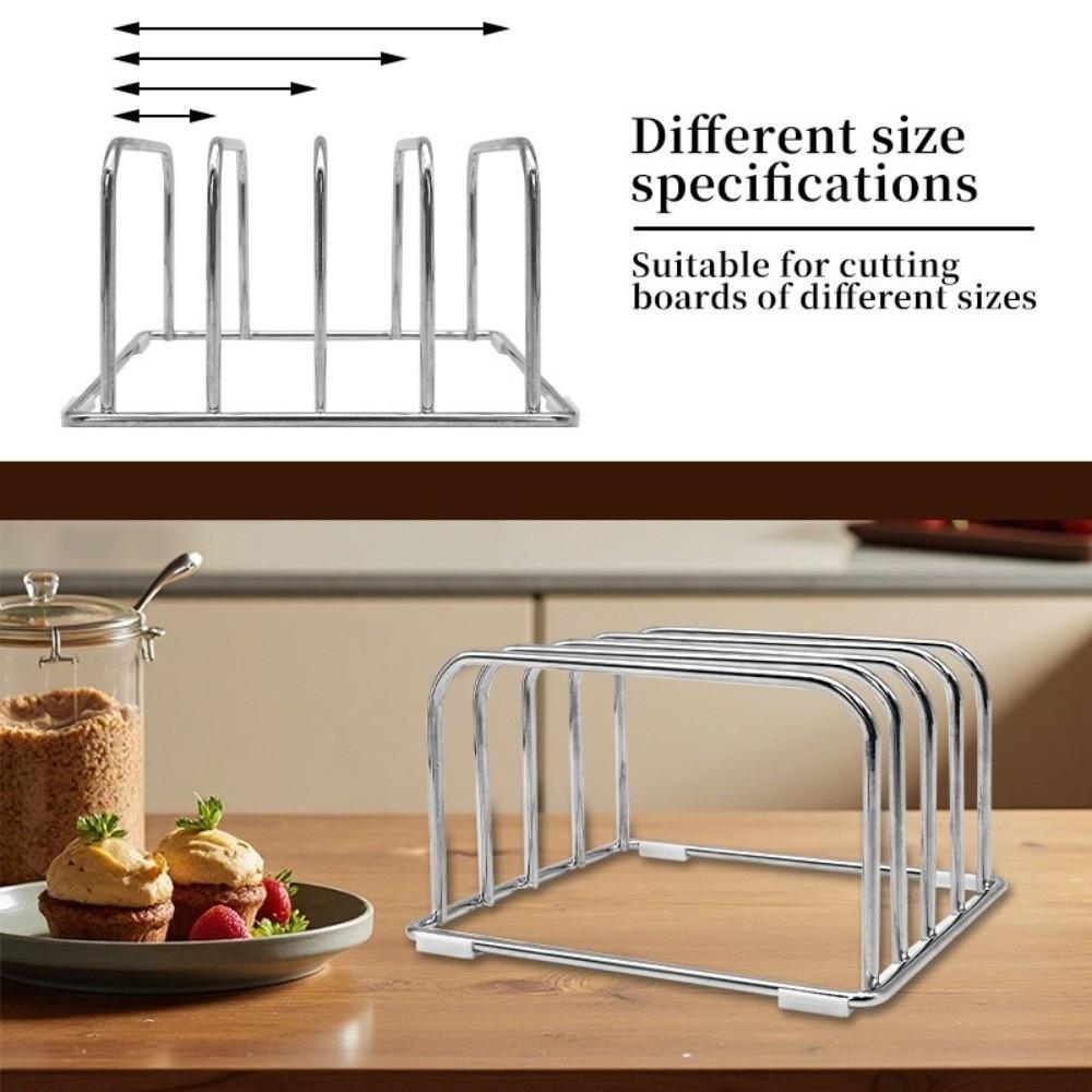 Durable Multilayer Cutting Board Rack Stable Space Saving Cutting Board Rack Shelf Metal Pots Pan Lids Rack Kitchen Supplies