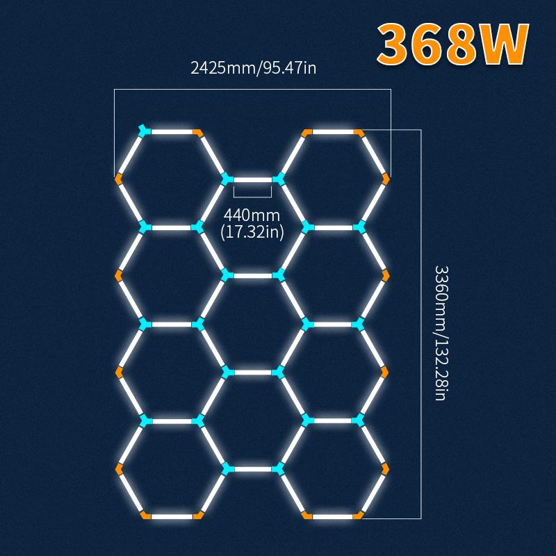 Honeycomb Led Lights Garage Light Ceiling Lighting AC85-265V Garage LED Tube Lights Hexagon For Auto Car Body Repair Workshop