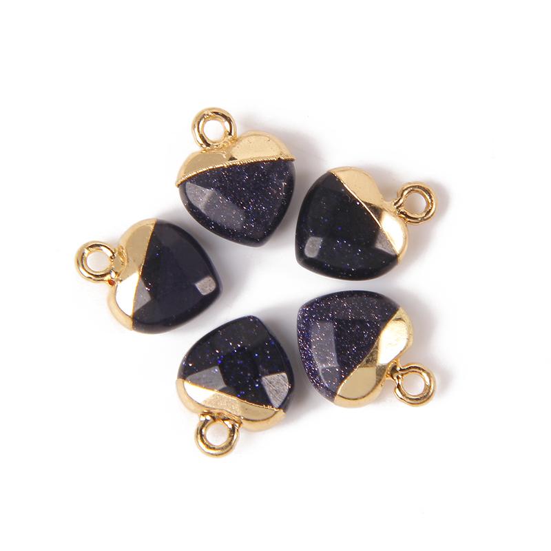 5pcs 10x13MM Natural Stone Faceted Heart Shape Pendant Charm Quartz Crystal Jewelry Accessorie For Making Earring Necklace
