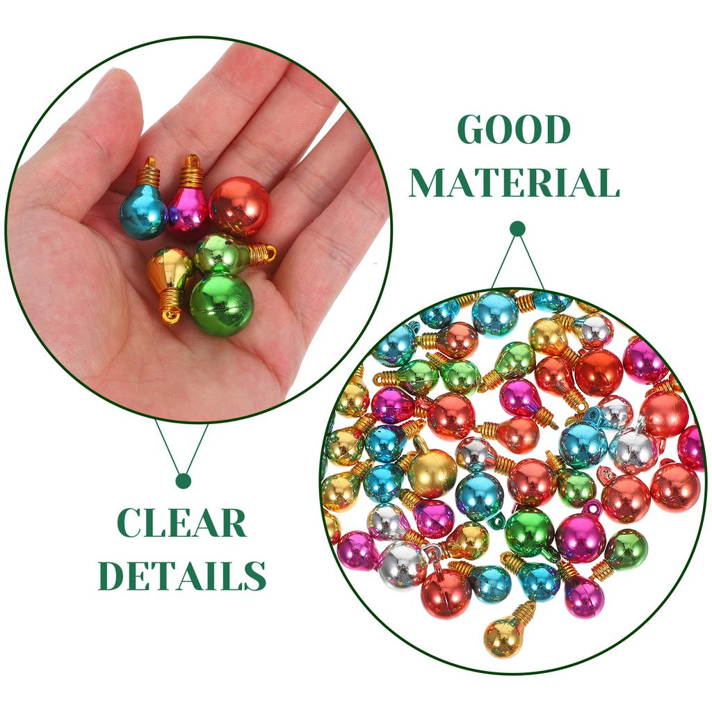 100pcs Mini Christmas Ball Ornaments Colorful Plastic Hanging Decorations Bulb Pendants For Holiday Party Xmas Tree Decoration