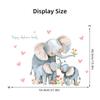 Cartoon Cute Elephant with Hearts and Flowers Wall Stickers, Self-Adhesive Decor for Kids Room Bedroom Decoration