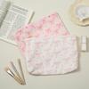 Bowknot Cherry Pattern Cosmetic Bag Corduroy Zipper Makeup Organizer Lightweight Travel Sweet Cosmetic Storage Bag For Women