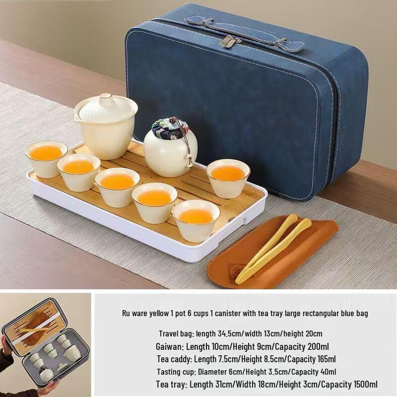 Ru Kiln Ceramic Portable Travel Tea Set