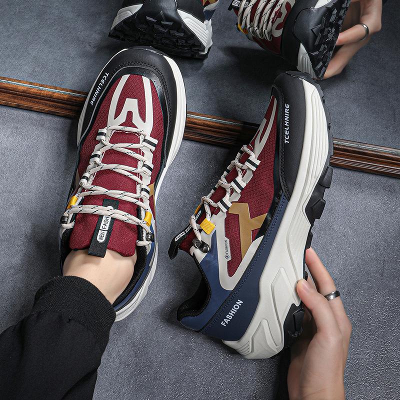 

Trendy brand classic sports and leisure niche street shot thick-soled men s shoes spring breathable mesh thin non-slip and wear-resistant single shoes 44