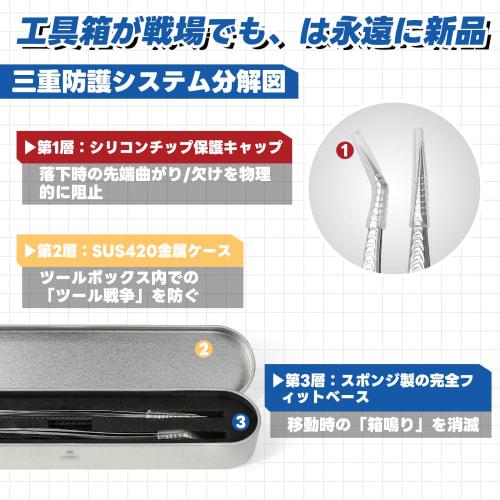 VLOOKEE 2-Piece Set of Straight and Curved Tweezers with Extra Knob, Stainless Steel, 0.4mm Tip Width, Ideal for Model Making, Crafts, Sewing, and Ins