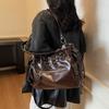 Trending Drawstring Backpack Multi-pocket Leather Bag Stylish Shoulder Bag for Women