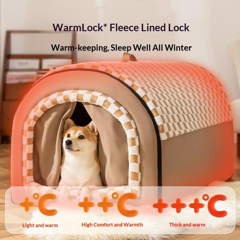 Dog House All Seasonsneutral Enclosed Dogs House Tent Dog Mat Sense of Security Winter Winter Heattech Detachable Washable