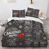 Merry Christmas Printed Duvet Cover Set For Kids Teen Christmas Gift Party Polyester Bedding Set With Pillowcase King Queen Size