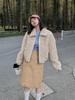 Women's Korean Retro Pleated Wool Skirt: Autumn/Winter Mid-Length, Ruffled Versatile Slim Fit
