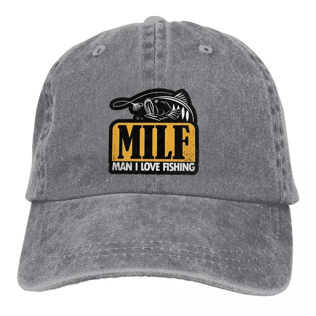 MILF Man I Love Fishing Baseball Caps Peaked Cap Fishing Sun Shade Hats for Men