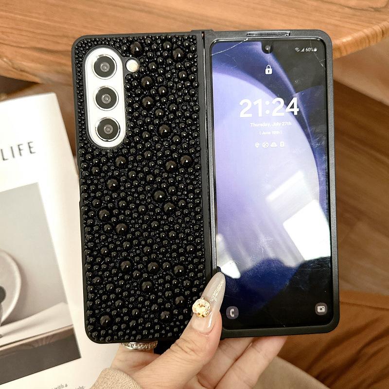 Suitable for Samsung ZFold6 Mobile Phone Case Full Screen Pearl Full Cover High End Protective Case Zfold5 Folding Mobile Phone Case 3