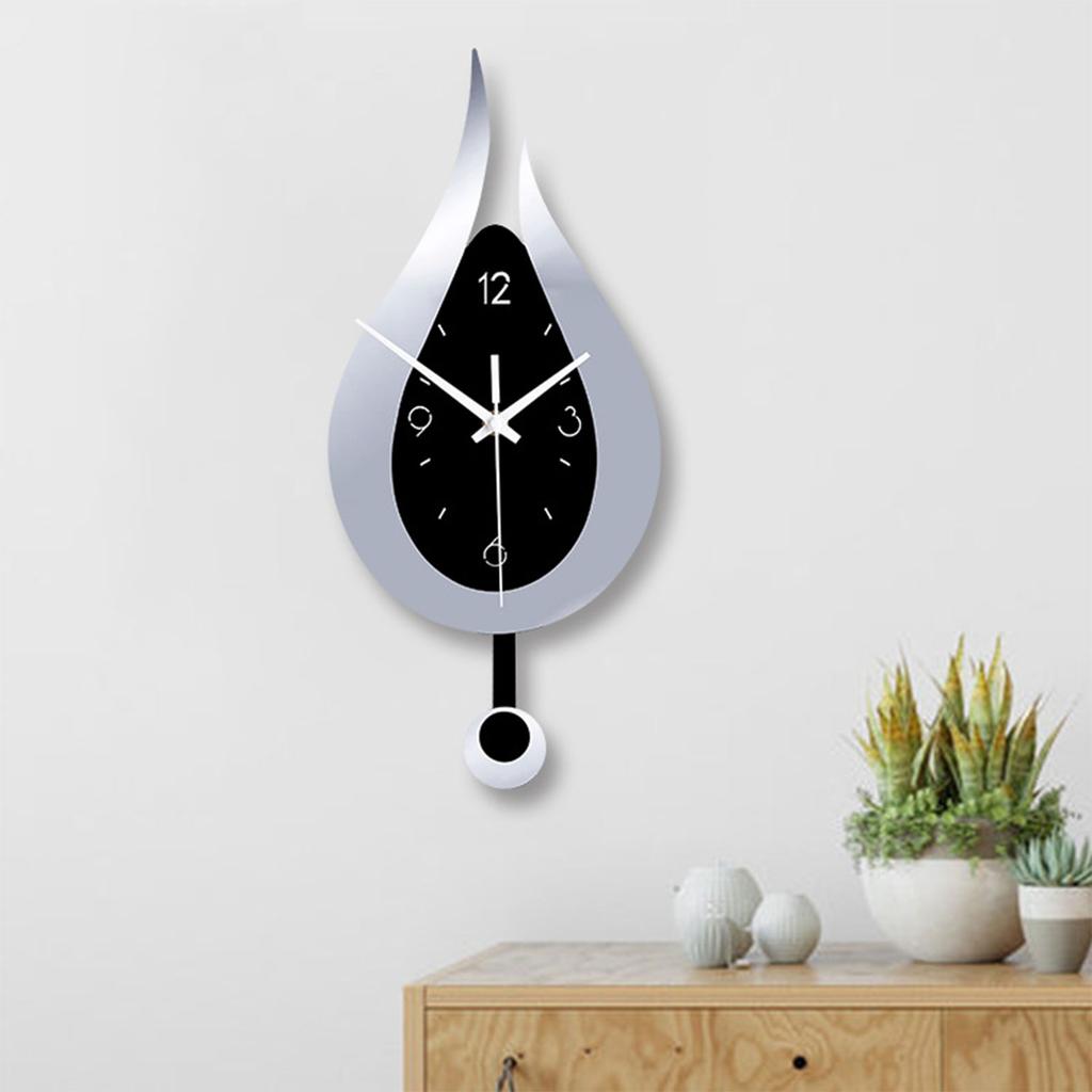 Reloj de pared moderno con diseño de gotas de agua, reloj de péndulo acrílico creativo para decoración del hogar, dormitorio, sala de estar y oficina