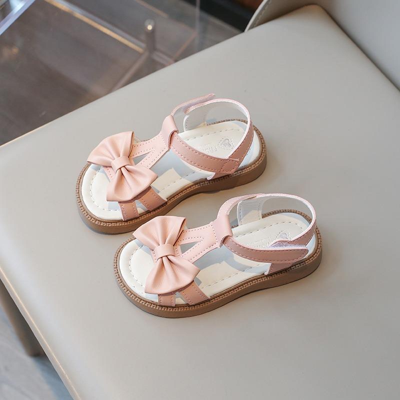 Summer new style girls' sandals, bow shoes for little girls, fashionable princess shoes for baby girls, Korean-style soft sole single shoes