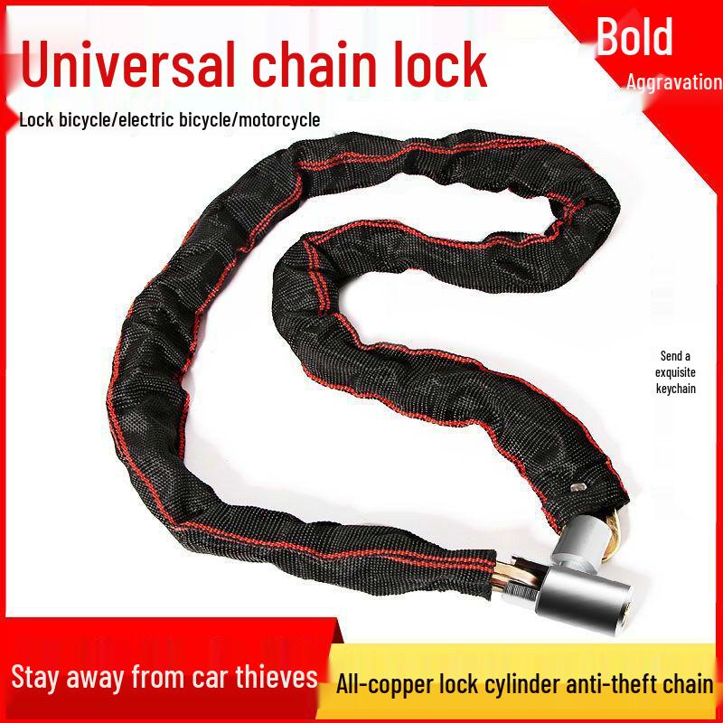 Anti-Theft Bicycle & Motorcycle Chain Lock for Mountain Bikes, Scooters, and Battery Cars.
