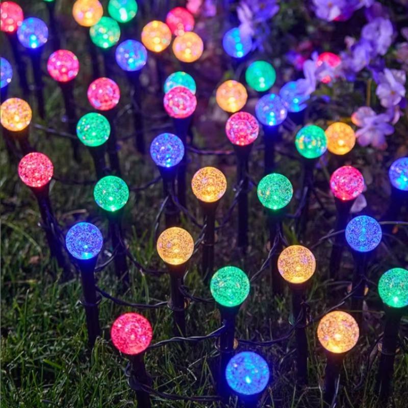5M 6M 8M Outdoor Solar Blasen Rasenlampe Lichterkette Landschaftsdekoration Wasserdichte LEDs Solarbetriebene Erdspießleuchten Garten Hof