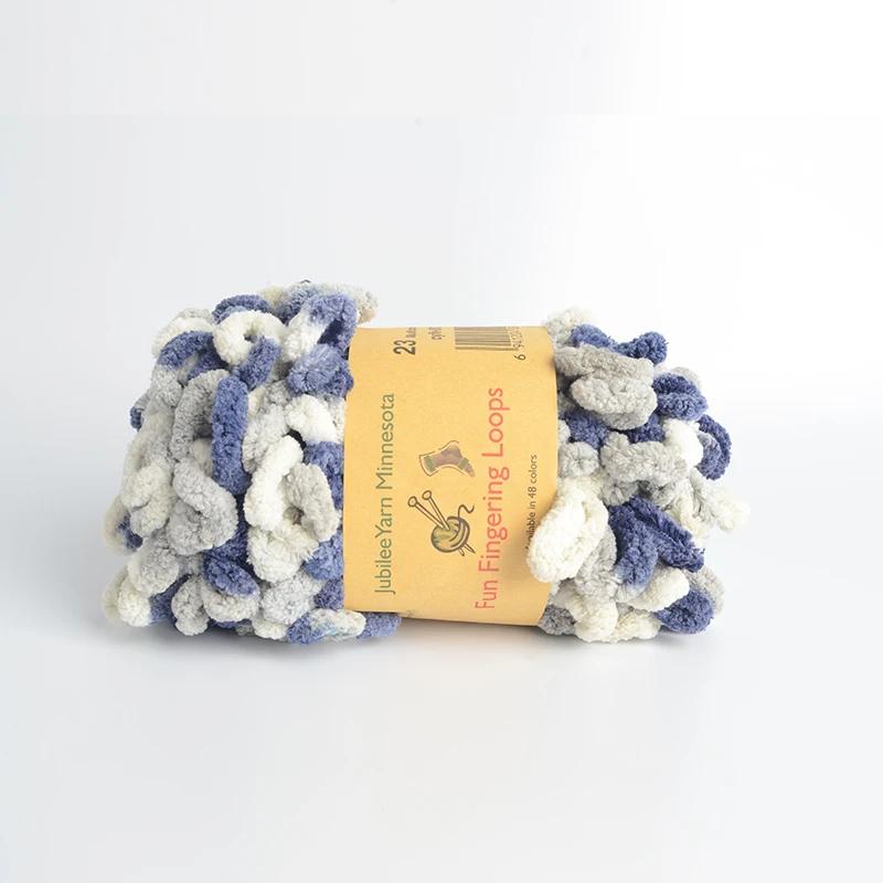500g/Lot Hand Knitting Finger Loop Yarn Crochet Super Warm Puffy Circle Cotton Braided Rope Puffy Smart Polyester Sock Toy