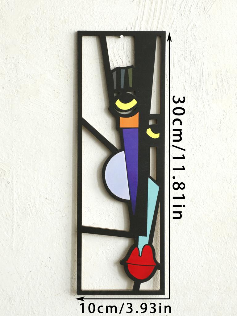 Abstract Gezicht Houten Wanddecoratie Kunst Wandhanger Huis Kantoor Decoratieve Hanger voor Woonkamer Slaapkamer en Hal Handwerk Cadeau
