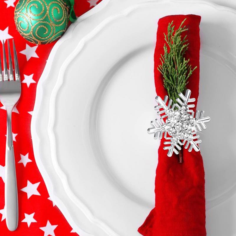 Christmas Napkin Holder Hollowed Napkin Holder Buckles Metal Napkin Rings Reusable Napkin Organization Napkin Buckles Set For
