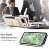 For Google Pixel 8a Kickstand Case PU Leather+TPU Phone Cover with Card Slots