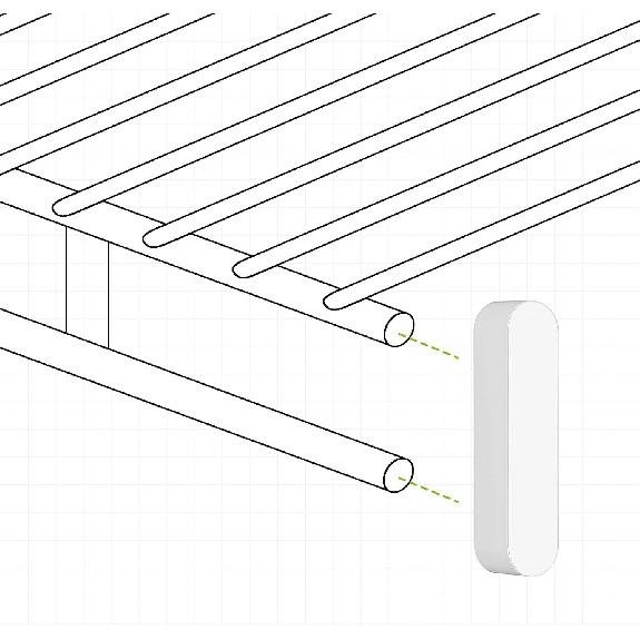 8Pcs Closet Rod End Caps Plastic Rod Spacer Cap Wire Shelf End Caps Closet System Parts for Wire Shelves(White)