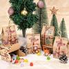 30/1PCS Christmas Kraft Paper Gift Bags Candy Cookie Snack Packaging Box Xmas New Year Party Home Decoration Wrapping Supplies