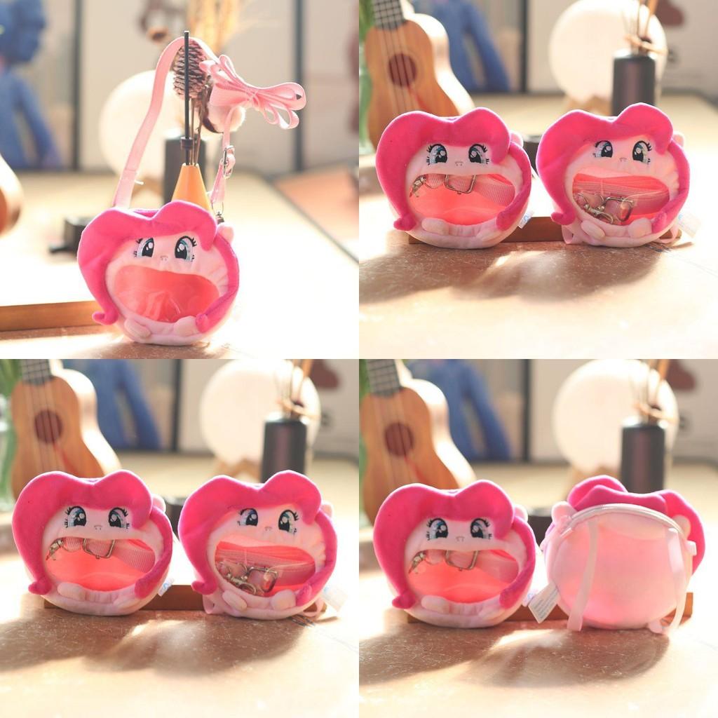 Sweet Pony Plush Bag Charm Adorable Keychain Soft Short Fur Animal Stuffed