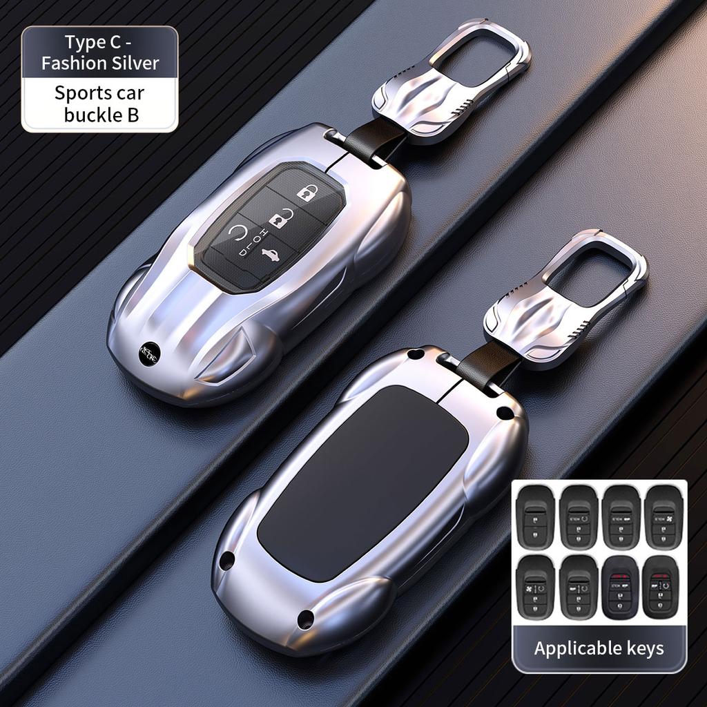 Fashion Car Key Case Cover for Honda Civic Accord HR-V CR-V CRV 2022 2023 Metal Auto Shell Fob Holder Car Accessories