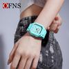 Unisex Luminous Square Quartz Wristwatch with Calendar