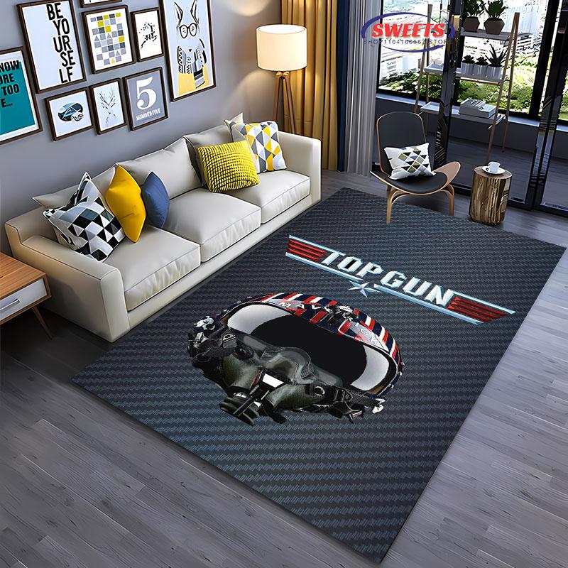 Classic Movie Carpet Top Gun Tom Cruise Rug for Home Living Room Bedroom Sofa Doormat Decor,kid Area Rug Non-slip Floor Mat Gift