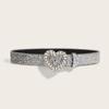 Love Rhinestone Buckle Belt Women'S Wind Wide Belt Decorative Personality Sequined Jeans Belt