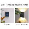 Spoturi solare sus-jos de exterior, Lampă de perete impermeabilă alimentată solar, Lumină decorativă cu lumina soarelui pentru grădină, terasă, curte, alei, peisaj stradal