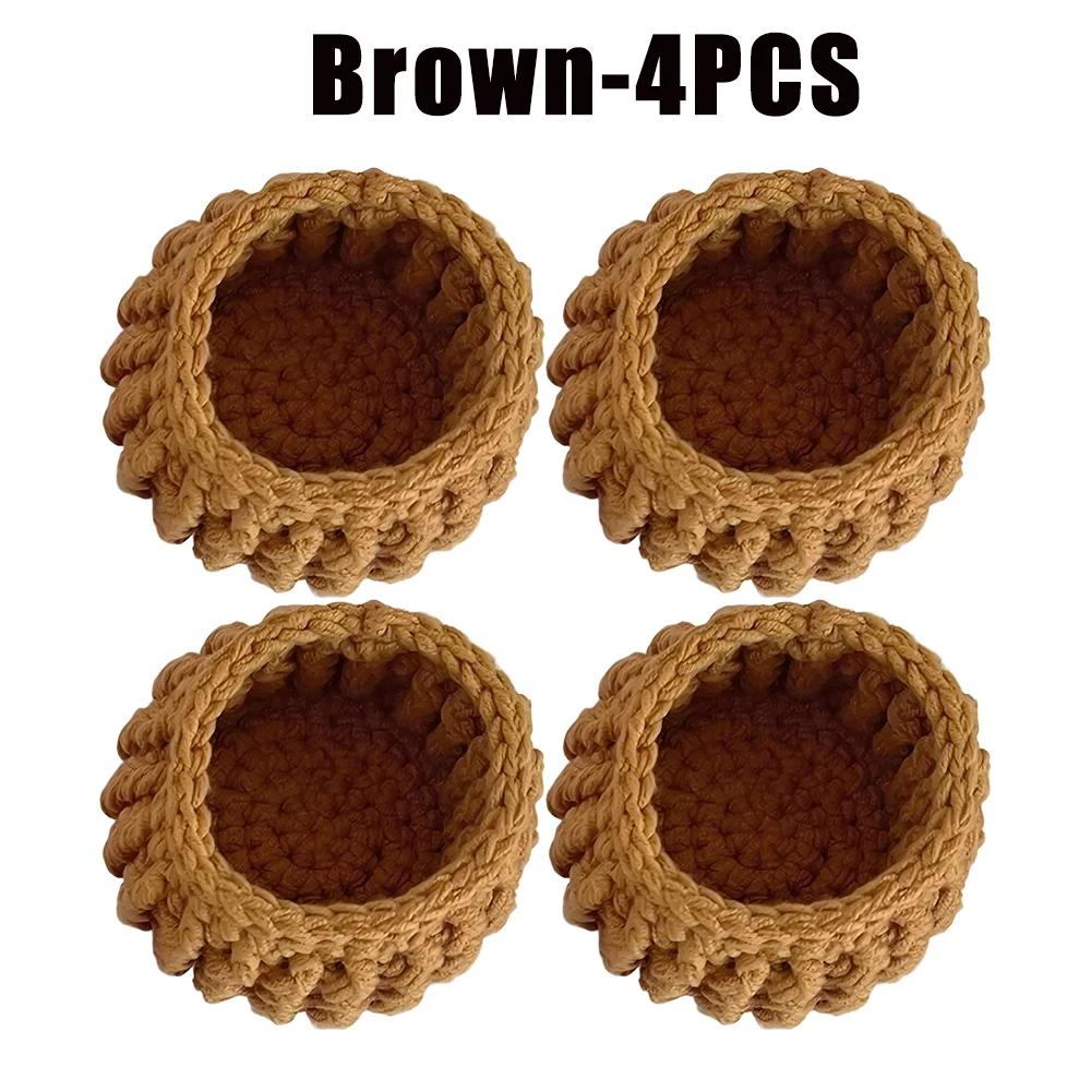 Hand Held Rose Bouquet Coasters Handmade Wool Crochet Cups Transformed Into Creative Birthday Gift Flower Coasters
