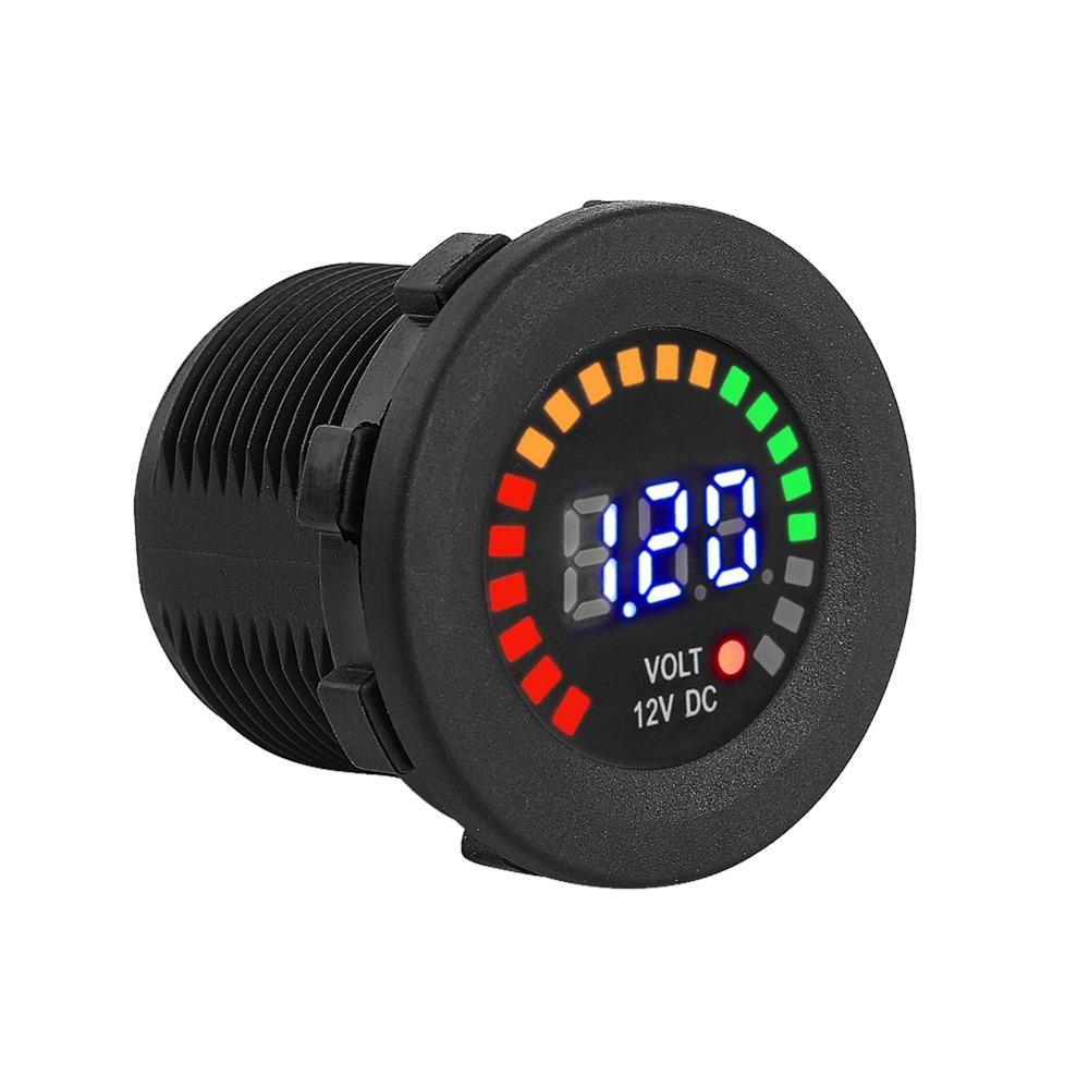 Black Voltage Meter Gauge 12V LED Display Voltmeter New Car Battery Voltmeter  Automotive
