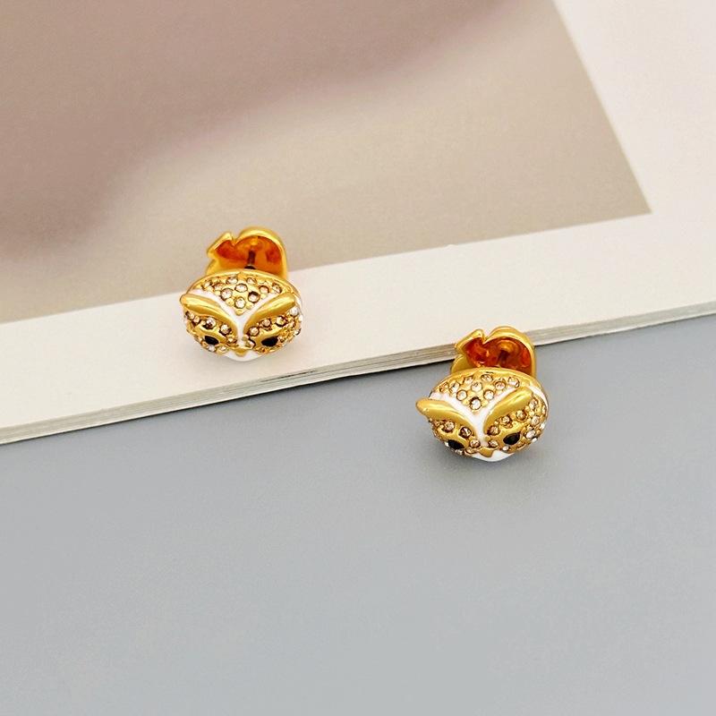 Stylish And Trendy Simple Earrings K Unique Personality Owl Head Exquisite Stud Earrings