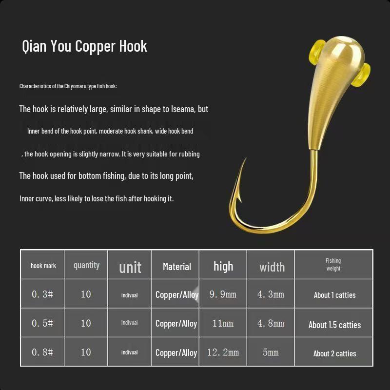 Enhanced Quick Attack Fishing Hook with Improved Lead Head Lure for Mandarin Fish and Bass