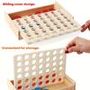 Hölzernes Vier gewinnt Spiel Familien-Brettspiel mit roten blauen Steinen Traditionelles Strategiespiel für Kinder Feiertags-Weihnachtsgeschenkidee