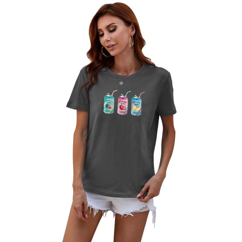 

Women s Loose round Neck Short Sleeve T-shirt Loose round Neck Short Sleeve T-Shirt Dark gray L