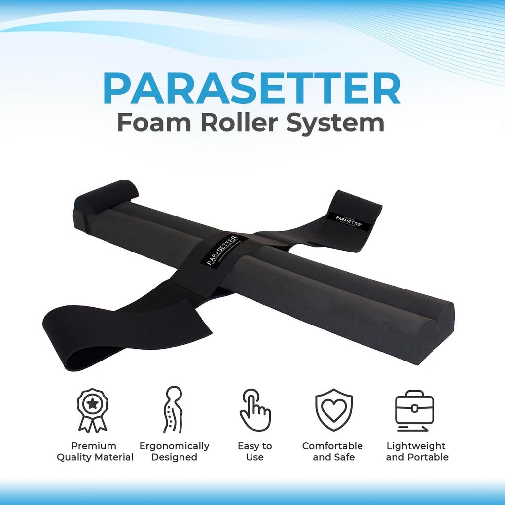 Parasetter Foam Roller System for Back and Core Exercises Reduces Cortisol Great for Stress and Myofascial Decompression Pilates, Yoga, Stretching, -