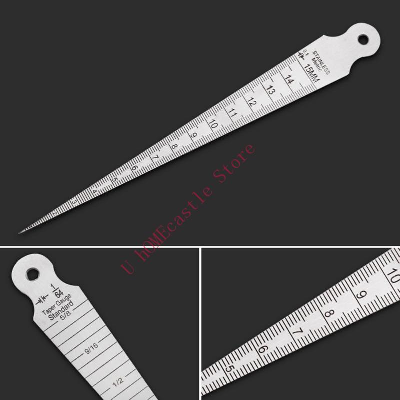 63HF Stainless Steel 0-15mm Taper Gauge Aperture Scale Feeler Gauge Aperture