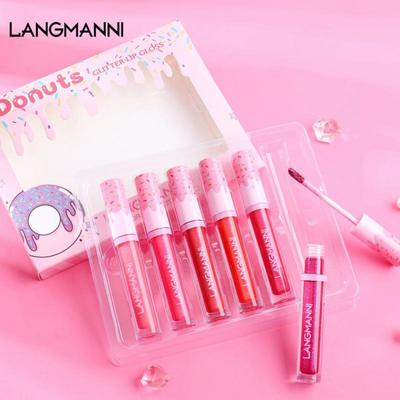 Lip Palette Langmanni-6pcs/set Matte Lip Gloss Pearlescent Diamond Long Lasting Metallic Lip Glaze TSLM2, 01, 1 Piece