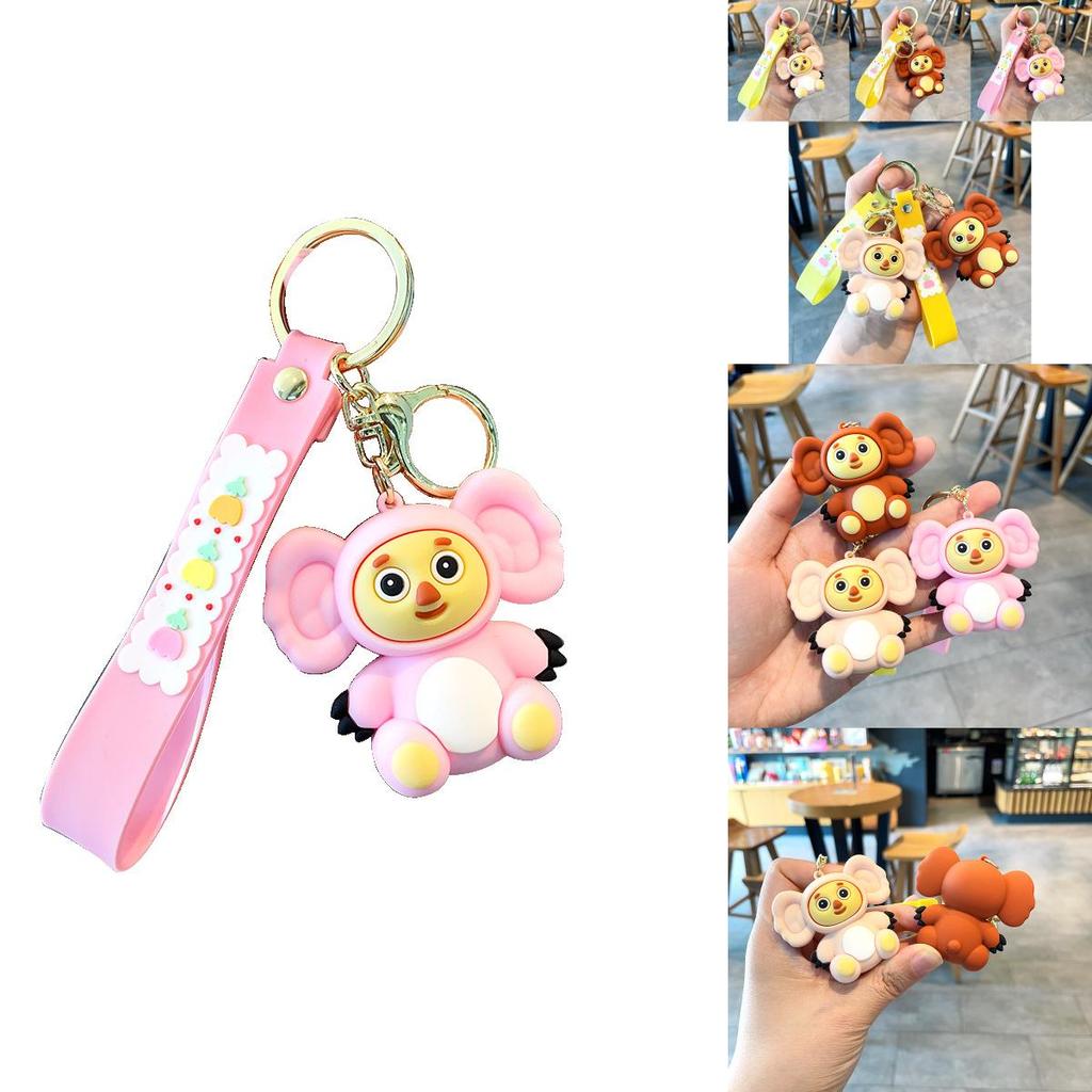 Adorable Cheburashka Keychain Resin Monkey Car Decoration Cute Cartoon Gift