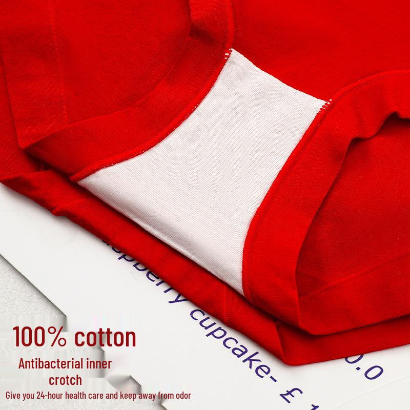 Year of the Rat High-Waisted Women's Plus Size Red Cotton Underwear