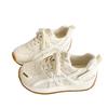 Super fire retro German training shoes women's summer 2025 new mesh breathable thick-soled versatile sports and leisure little white shoes