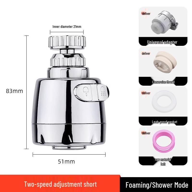 

Pressurized Splash-Proof Faucet Extender & Water Filter for Kitchen and Shower