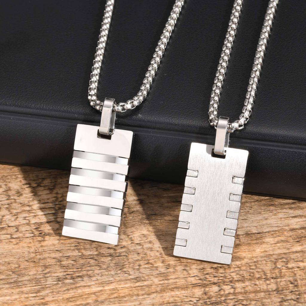 Stylish Dogtags Necklace for Men Boy,Waterproof Stainless Steel Pendant Necklaces,Birthday Anniversary Jewelry Gift