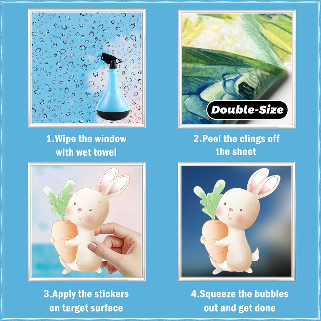 Easter Stickers for Windows Glass Kitchen 2026 New Easter Egg Bunny Decoration Removable Waterproof Holiday Decorations